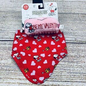 Peanuts Snoopy Valentine Bandana Toy Set L/XL Dog Puppy‎ Pet Gift NEW